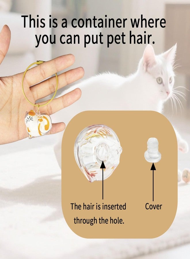 ZPSOX Cat Hair Keychain, 2Pcs Cat Hair Storage Bottle，Pet Fur Keepsake,Pet Hair Storage/Memorial Keychain,Cute Pet Memorial Gifts,[C Model] - Image 4