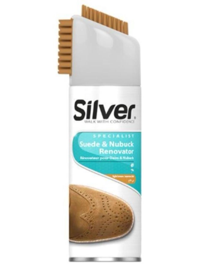 سيلفر ملمع بخاخ للأحذية من جلد شمواه بني فاتح (هافان)200 ملي