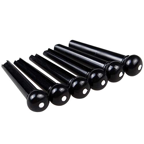 SIKO REEDS-6Pcs Black Acoustic Guitar ABS Plastic Bridge Pins - Image 1