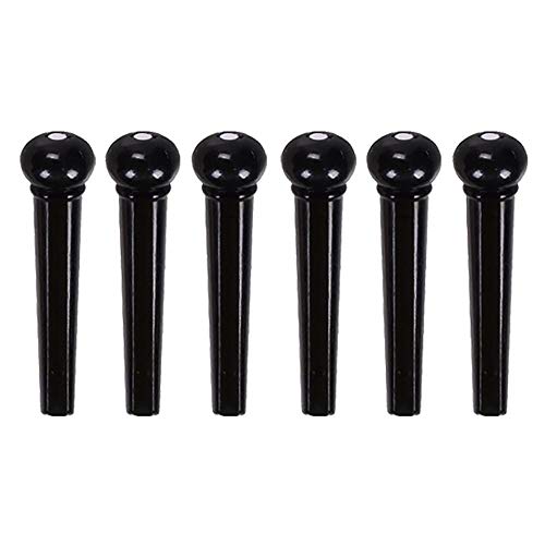 SIKO REEDS-6Pcs Black Acoustic Guitar ABS Plastic Bridge Pins - Image 2