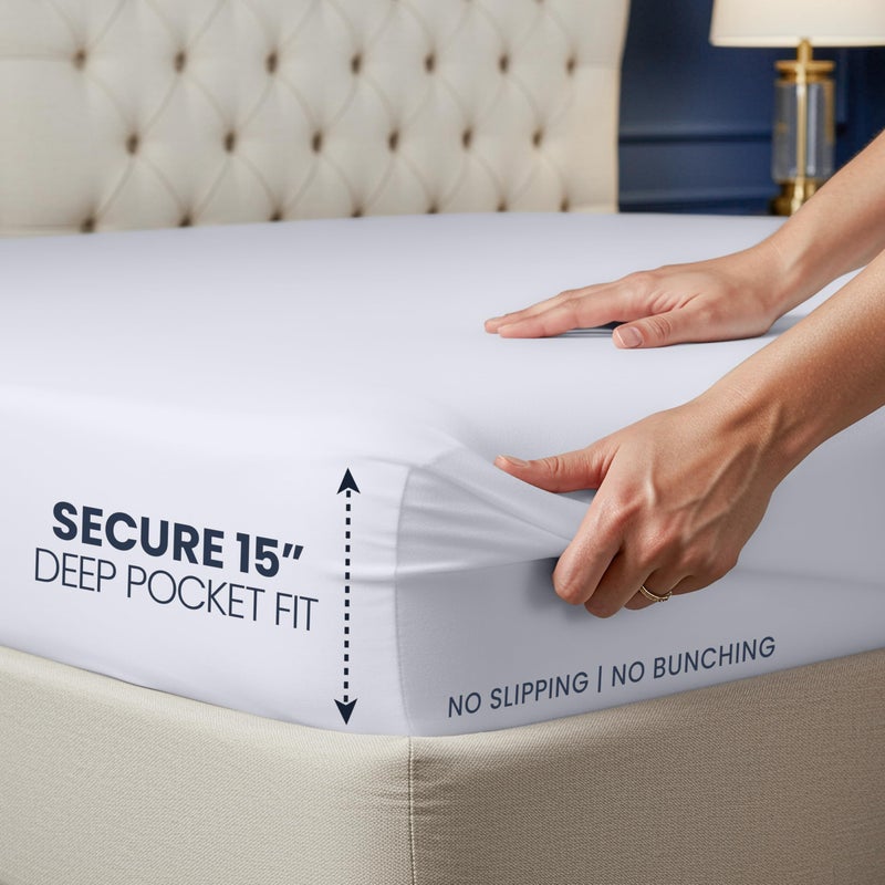 Utopia Bedding Waterproof 5-Sided Mattress Protector Full Size, Premium Breathable Mattress Cover, Fitted Style with Stretchable Pockets (White) - Image 4