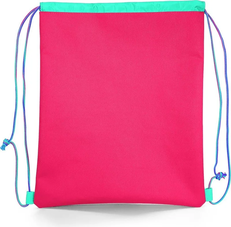 CORAL HIGH Kids Neon Coral Water Green Flamingo Patterned Drawstring Backpack 22484