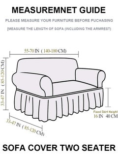 Arabest Sofa Cover One Piece Easy Fit Stretch Couch Cover with Skirt Durable Washable High Elastic Stretchable Universal Furniture Protector for Pets Kids (light grey, 2 Seats)  - Image 3
