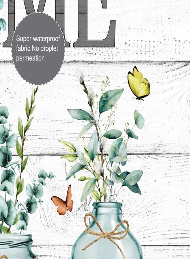 ALEXEX 4 PCS Green Eucalyptus Shower Curtain Sets,Home Sweet Bathroom Set with Shower Curtain and Rugs and Accessories,Farmhouse Country Shower Curtain Bathroom Decor with 12 Hooks,72 X 72 Inches - Image 5