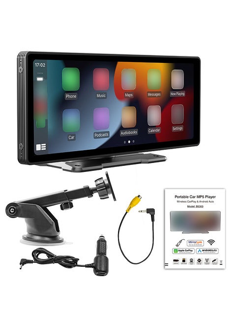 9.3 Inch Car Stereo MP5 Player BT Hands-Free Calling FM Radio Support Carplay Android Auto Phone Link Reversing Assist U-Disk/TF Card with Adjustable Bracket
