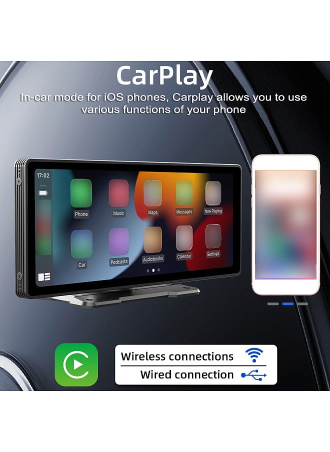 Generic - 9.3 Inch Car Stereo MP5 Player BT Hands-Free Calling FM Radio Support Carplay Android Auto Phone Link Reversing Assist U-Disk/TF Card with Adjustable Bracket - Image 1