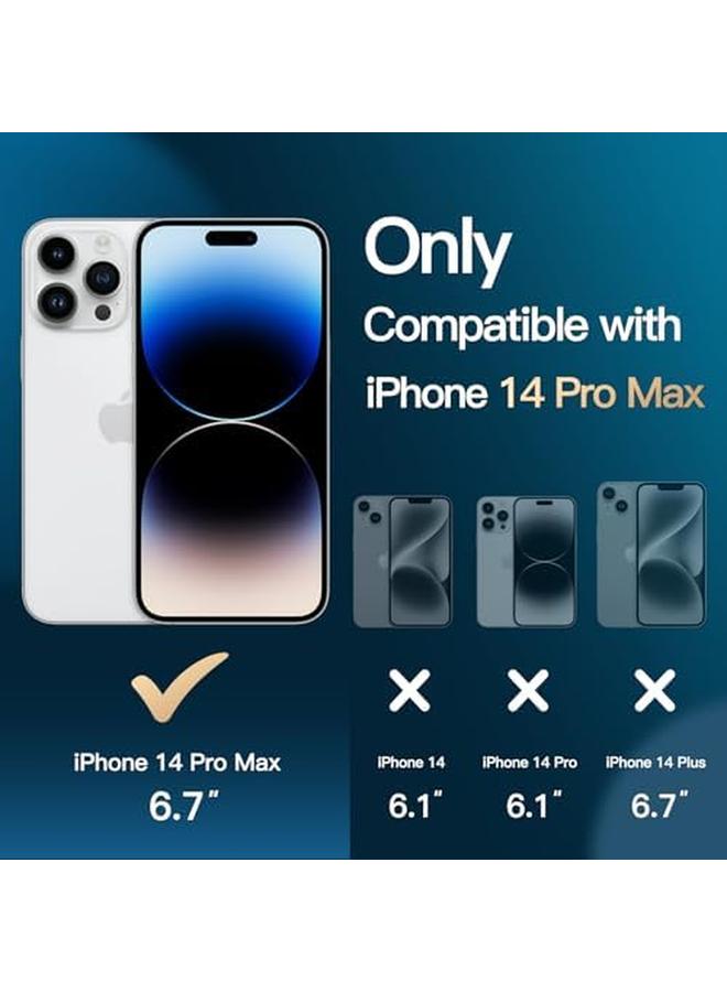 جي تيك جراب مغناطيسي 5 في 1 لهاتف Iphone 14 Pro Max مقاس 6.7 بوصة مع قطعتين من واقي الشاشة الزجاجي المقوى وواقي عدسة الكاميرا متوافق مع غطاء الهاتف المقاوم للصدمات Magsafe شفاف - Image 2