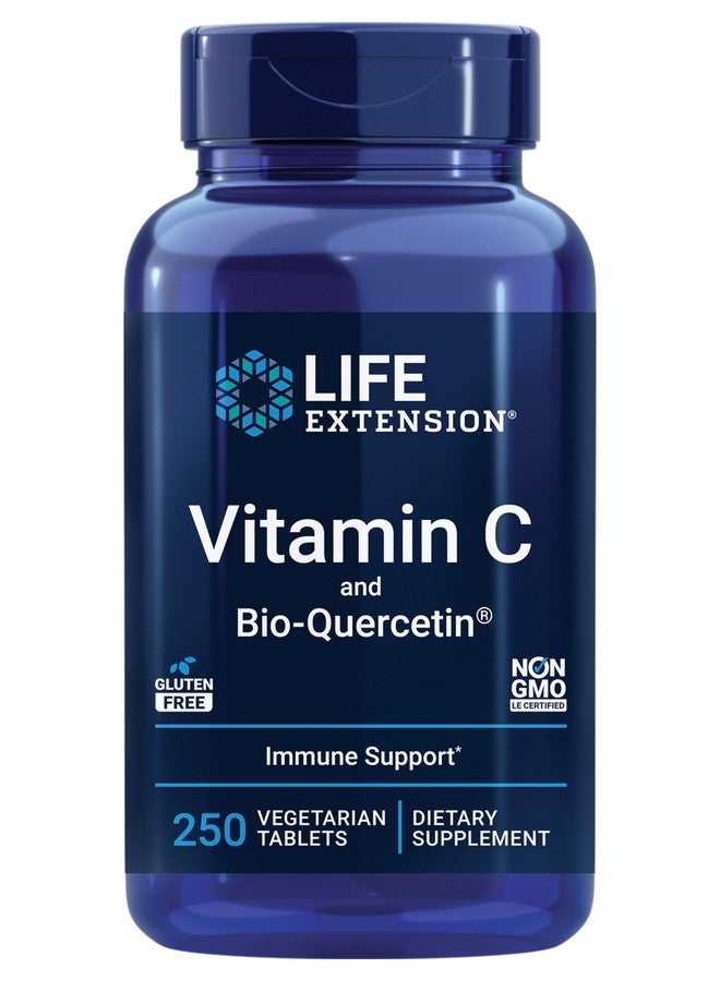 Life Extension Vitamin C & Bio-Quercetin Phytosome - Vitamin C Plus Ultra-Absorbable Quercetin for Immune Support - Gluten-Free, Non-GMO, Vegetarian - 250 Vegetarian Tablets - Image 1