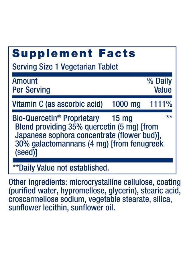 Life Extension Vitamin C & Bio-Quercetin Phytosome - Vitamin C Plus Ultra-Absorbable Quercetin for Immune Support - Gluten-Free, Non-GMO, Vegetarian - 250 Vegetarian Tablets - Image 3