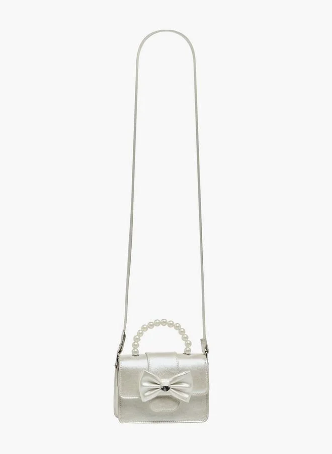 سيليست Bow Applique Crossbody Bag with Pearl Handle Ramadan Collection