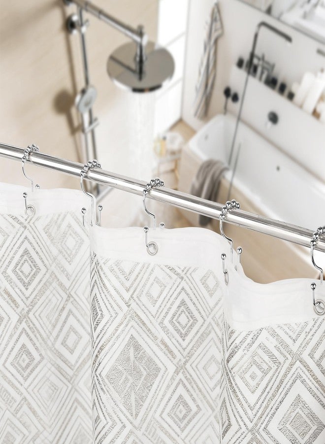 Resze Shower Curtain Hooks, Metal Double Shower Curtain Rings, 12 Pcs Glide Roller Shower Hooks, Rust-Resistant Anti-Drop Shower Rings, Smooth Sliding Hooks for Bathroom Shower Rods Curtains（Chrome） - Image 5