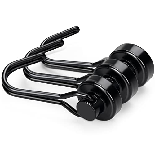 E BAVITE Black Swivel Swing Magnetic Hooks, Strong Neodymium Rare Earth Magnet Hook Perfect for Refrigerator and Other Surfaces, Pack of 3 - Image 5