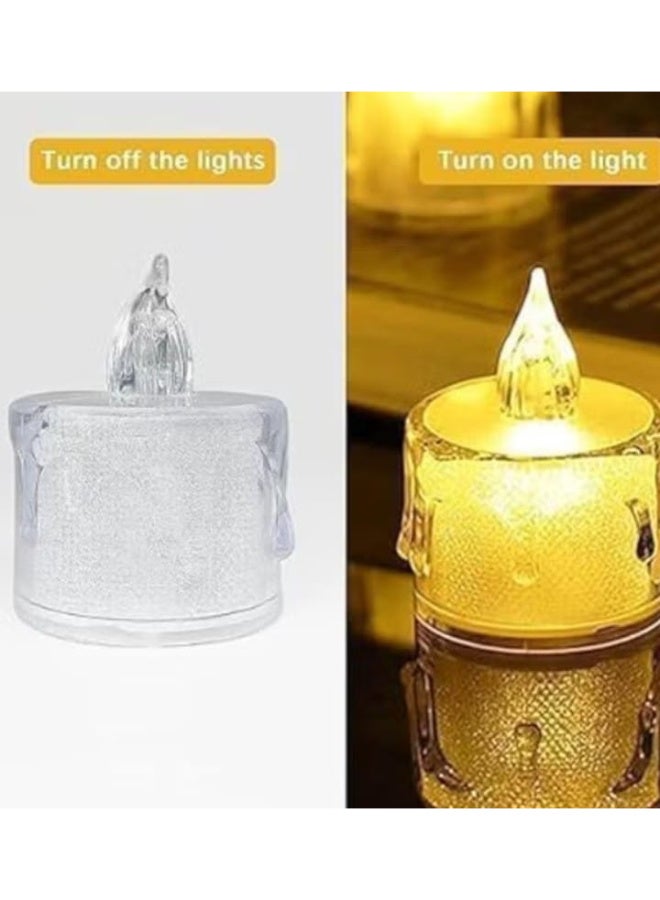 6 قطع - مصابيح LED كهربائية بدون لهب أو دخان، شمعة كريستالية - Image 2