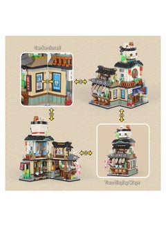 SYOSI Japanese Street View Izakaya Shop Mini Building Blocks MOC Creative Toys Model Set 789 Pcs Simulation Architecture Construction Toy Suitable for Ages 6 Up  - Image 3