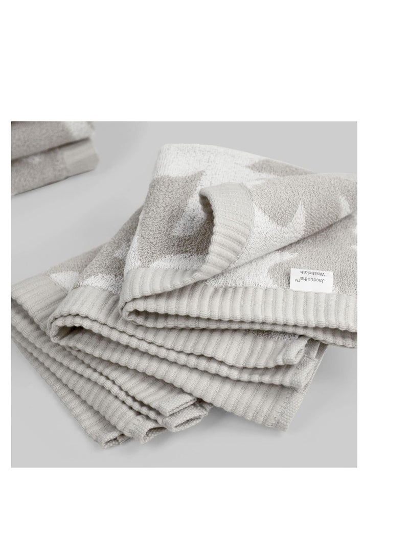 KASTWAVE Microfiber Washcloths Towels Set  Highly Absorbent and Super Soft Fingertip Towels  Multi-Purpose Wash Cloths for Bathroom  Hotel  Spa  and Gym  12x12 Inch  Light Gray - Image 2