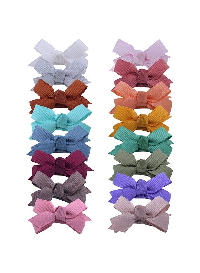 Sugarmelon Boutique Baby Hair Clips Toddler Tiny Hair Bow Snap Clips In Fringe Bangs Hair Accessories Infant Baby Girls Kids Hair Bows (16 Colors) - Image 1