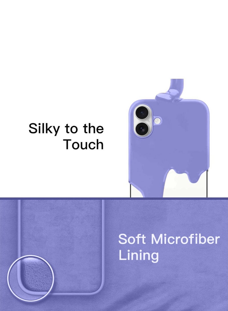 Techie غطاء خلفي ناعم سلس من السيليكون مع بطانة ميكروفايبر داخلية لجهاز آبل آيفون 16 بلس - بنفسجي فاتح - Image 5