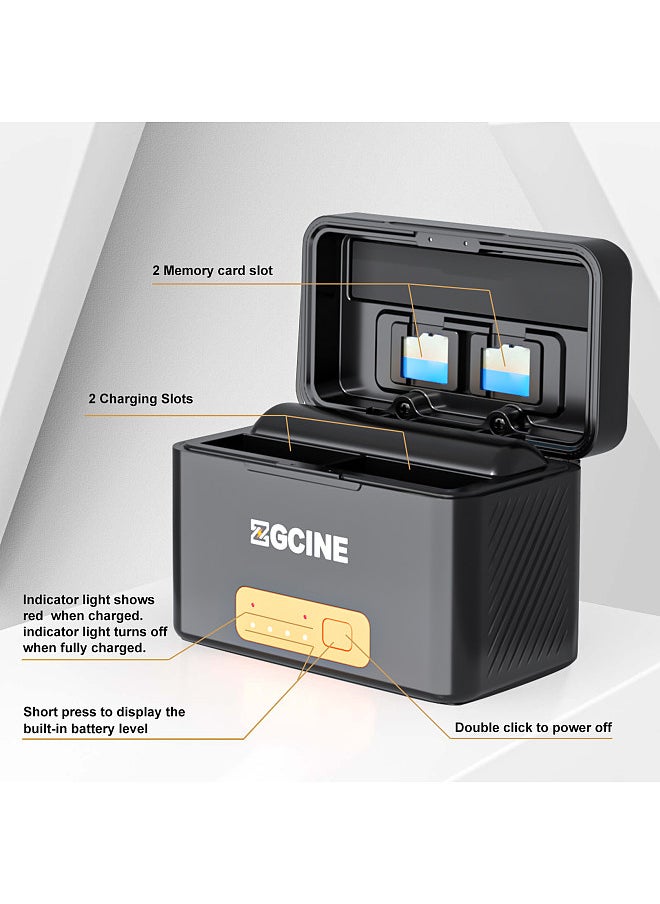 ZGCINE ZGCINE PS-G10 mini Portable Sports Camera Battery Fast Charging Case 5200mAh Wireless Dual Battery Charger with Type-C Port Replacement for GoPro Hero 10 9 8 7 6 5  - Image 5