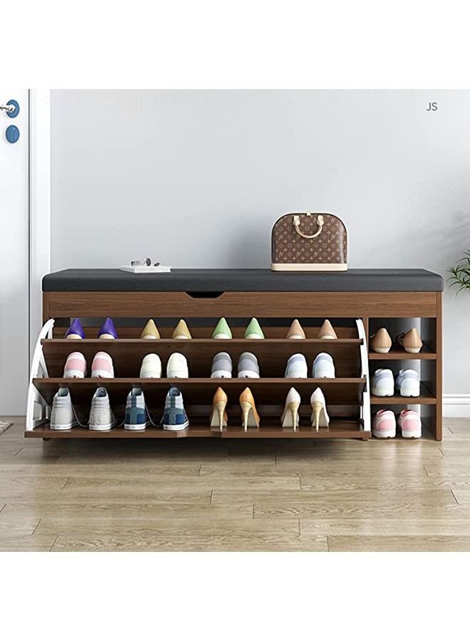 ياميم Yameem مقعد خشبي للأحذية مع مقعد لتغيير الأحذية ، خزانة أحذية قابلة للطي للمقعد - Image 2