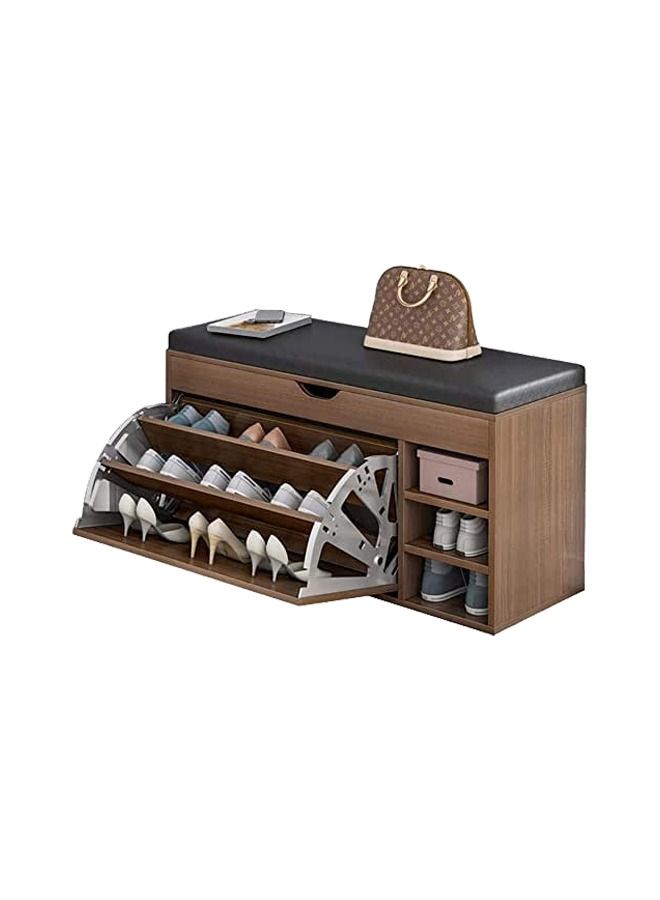 ياميم Yameem مقعد خشبي للأحذية مع مقعد لتغيير الأحذية ، خزانة أحذية قابلة للطي للمقعد - Image 1