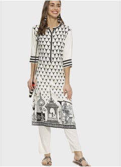 Instafab Printed Kurti and Pant Set  - Image 4