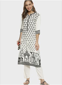 Instafab Printed Kurti and Pant Set  - Image 1
