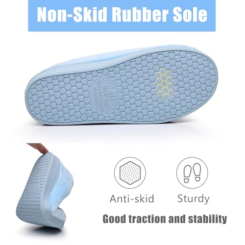 Git-up Women Diabetic Slippers Arthritis Edema Memory Foam Closed Toed Slippers, Blue, 8 D(M) US - Image 5