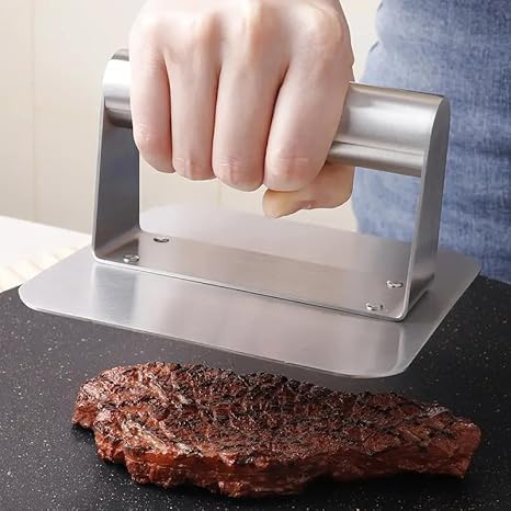 GLOWICK Burger Press Stainless Steel Burger Smasher with Heat Resistant Handle Ideal for Smashed Burgers Sandwiches Panini Bacon Press 1 pcs - Image 5