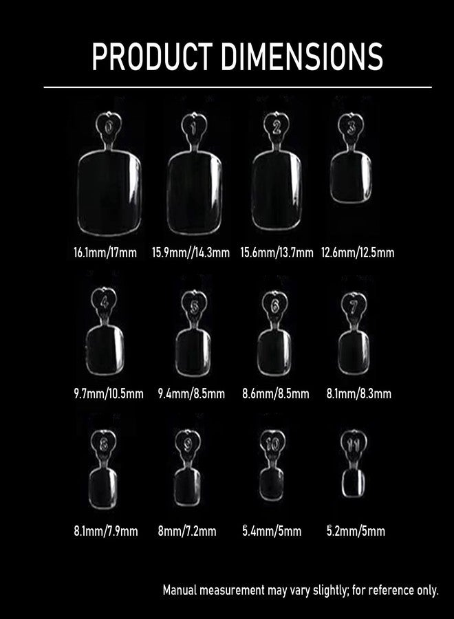 LJYBoBin 500Pcs Nail Tips Press on Nails Short,Pre-Shaped Clear Full Cover Etch Gel Fake Nails,Short Almond Nail Tips Clear Acrylic Press on Nails Extension for Girls Women Nail Art Design - Image 3