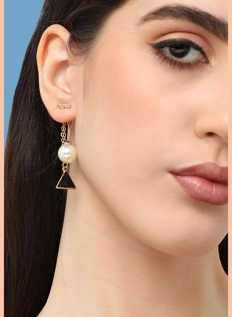 SOHI Gold Plated Pearls Casual Drop Earring For Women