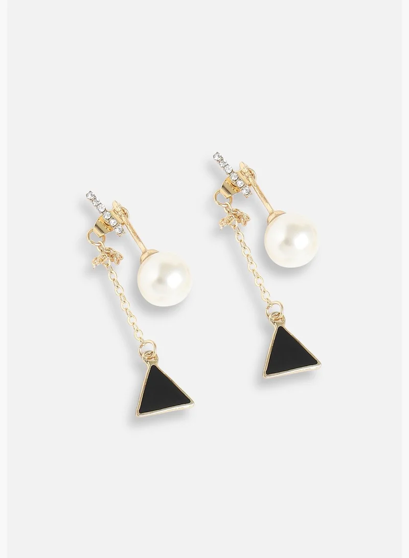 SOHI Gold Plated Pearls Casual Drop Earring For Women