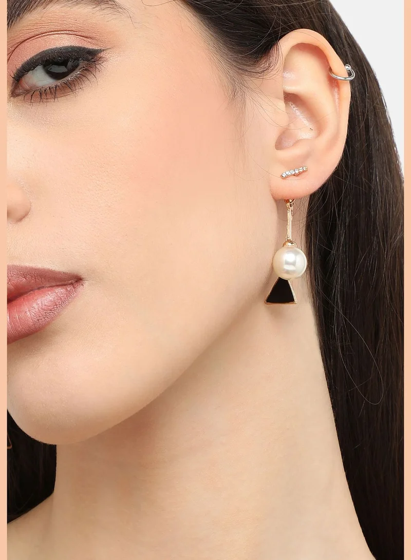 SOHI Gold Plated Pearls Casual Drop Earring For Women