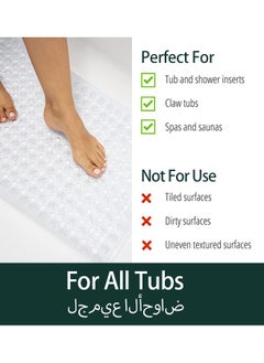 Shower Safety Bath Tub Shower Mat, 35" x 16" Non-Slip and Washable Bathtub Floor Mats, Suction Cups and Drain Holes to Keep Tubs Clean, Clear - pzsku/Z21C6C78F853342A2ABBAZ/45/_/1726406401/bf7f9772-1d7f-4e13-9493-52d28e2ca635