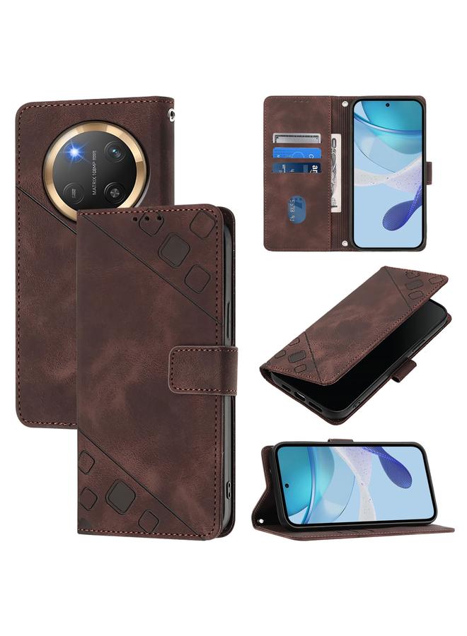 S-TOP Case For Honor X9c 5G Global Skin-feel Embossed Leather Phone Case - Image 1