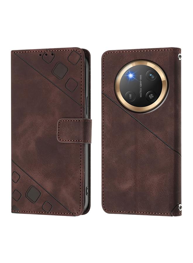 S-TOP Case For Honor X9c 5G Global Skin-feel Embossed Leather Phone Case - Image 3