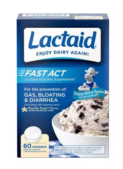Lactaid Fast Act Lactase Enzyme Supplements 60 Chewables  - Image 1