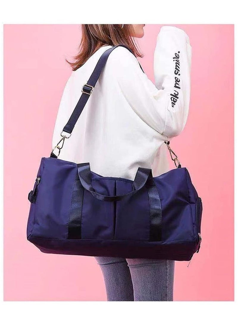 Gonice Gym Bag Dry Wet Separated, Waterproof Sport Duffle Bag with Shoes Compartment for Sport, Yoga, Travel, Fitness, Overnight Weekend with Shoulder Strap, Dark Blue - Image 2