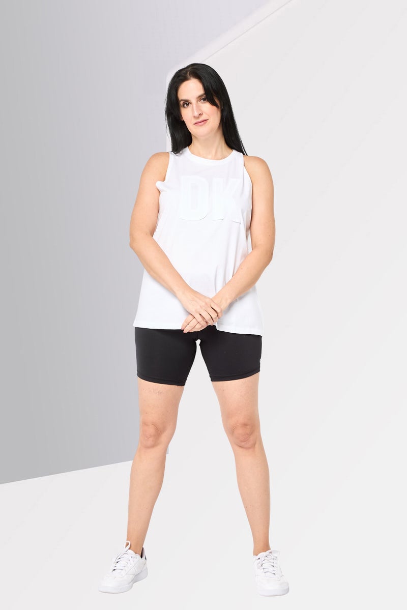 DKNY Women Sportswear Fit Sleeveless Training Tank Top, White - Image 2