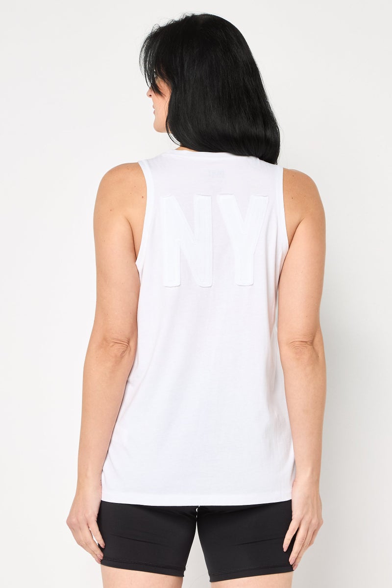 DKNY Women Sportswear Fit Sleeveless Training Tank Top, White - Image 4