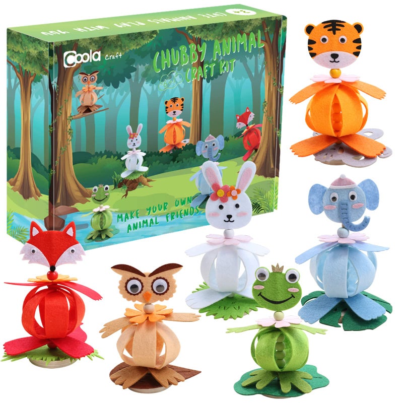 Coola Craft Kits for Kids Felt Animal Toddler Craft 6Pack Art and Craft DIY Early Educational Toys Suitable Need Best Gift for Kids Age 36789 - Image 2