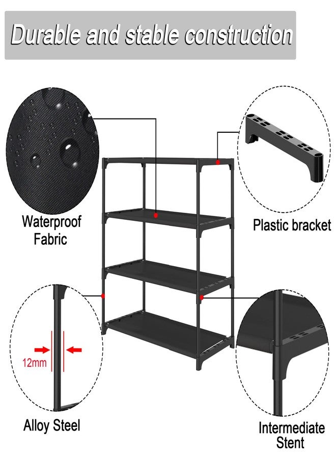 Hockmez 4-Tier Small Shoe Rack .Stackable Shoe Shelf Storage Organizer for Entryway Hallway Closet Bathroom Living Room (Black) - Image 3