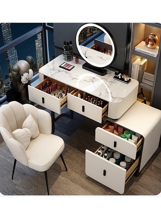 إن كي أكس طاولة زينة منضدة مكياج قابلة للطي مع أدراج وكرسي 100 سم - Image 2
