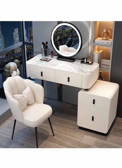 Makeup Vanity Table Dressing Table Flip Mirror With Drawers And Chair 100 CM