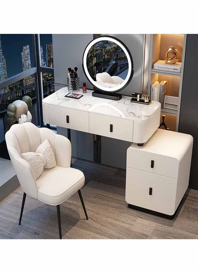 NKX - Makeup Vanity Table Dressing Table Flip Mirror With Drawers And Chair 100 CM - Image 1
