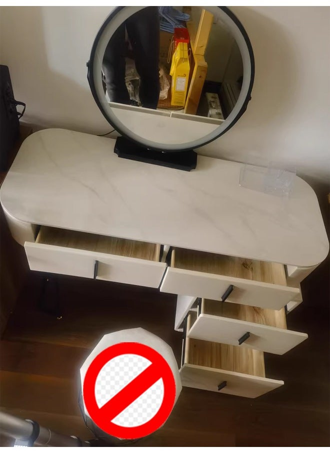 NKX - Makeup Vanity Table Dressing Table Flip Mirror With Drawers And Chair 100 CM - Image 1