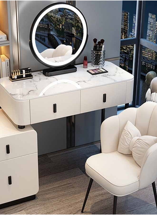 NKX - Makeup Vanity Table Dressing Table Flip Mirror With Drawers And Chair 100 CM - Image 1