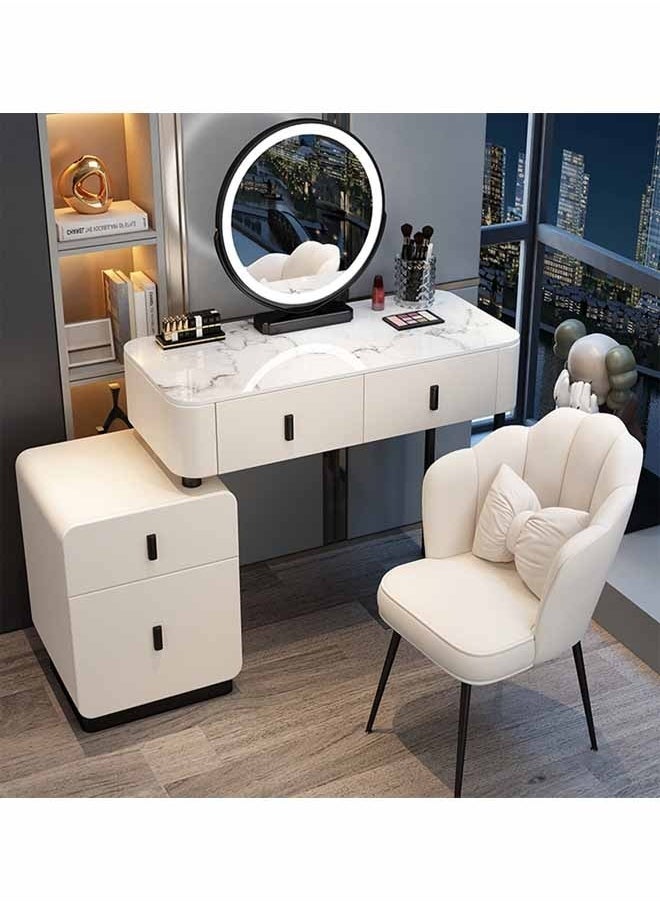 NKX - Makeup Vanity Table Dressing Table Flip Mirror With Drawers And Chair 100 CM - Image 1