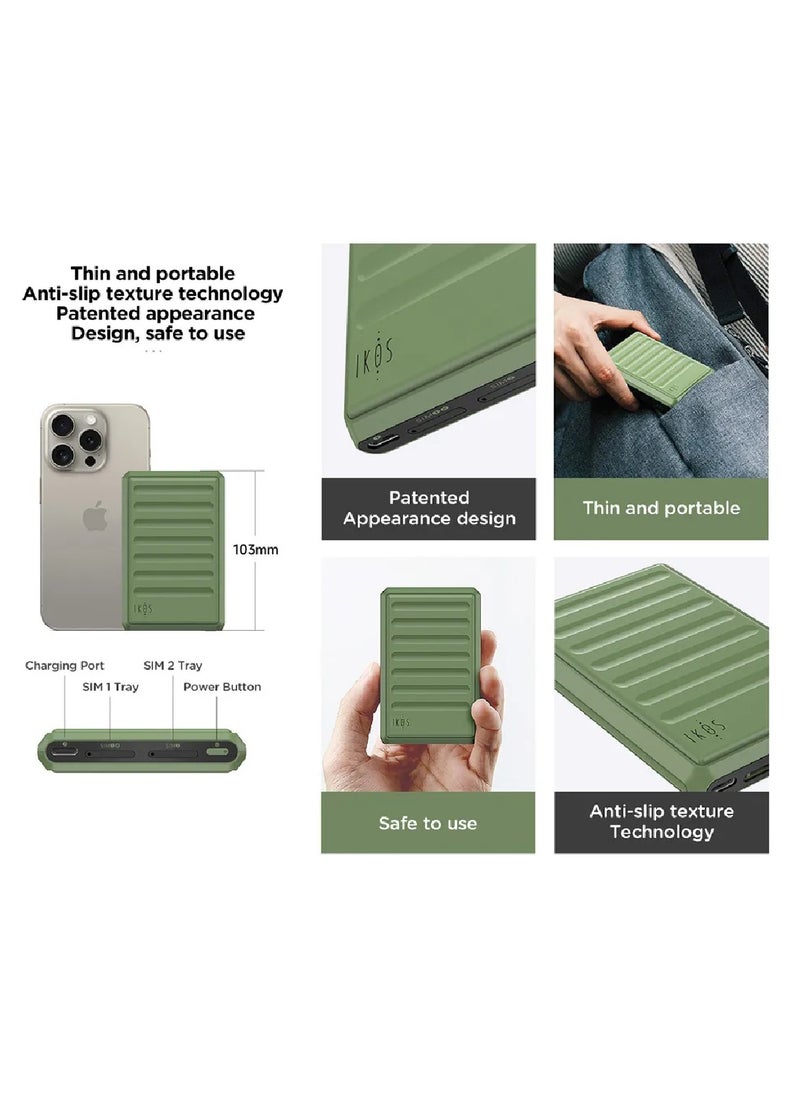 IKOS - Bluetooth Dual SIM Adapter Compatible With Apple iPad iPod iOS System High Stably Realize 2 SIM Cards Active For Phone Calls Data Internet And SMS IKOS K7 Dual Sim Adapter With 4G Support For iPhone - Image 1