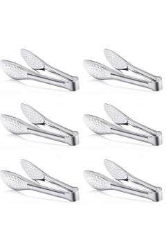 Y&D Serving Tongs Kitchen Tongs,Buffet Tongs, Stainless Steel Food Tong Tong,small tongs 6 Pack (7 Inch)  - Image 1