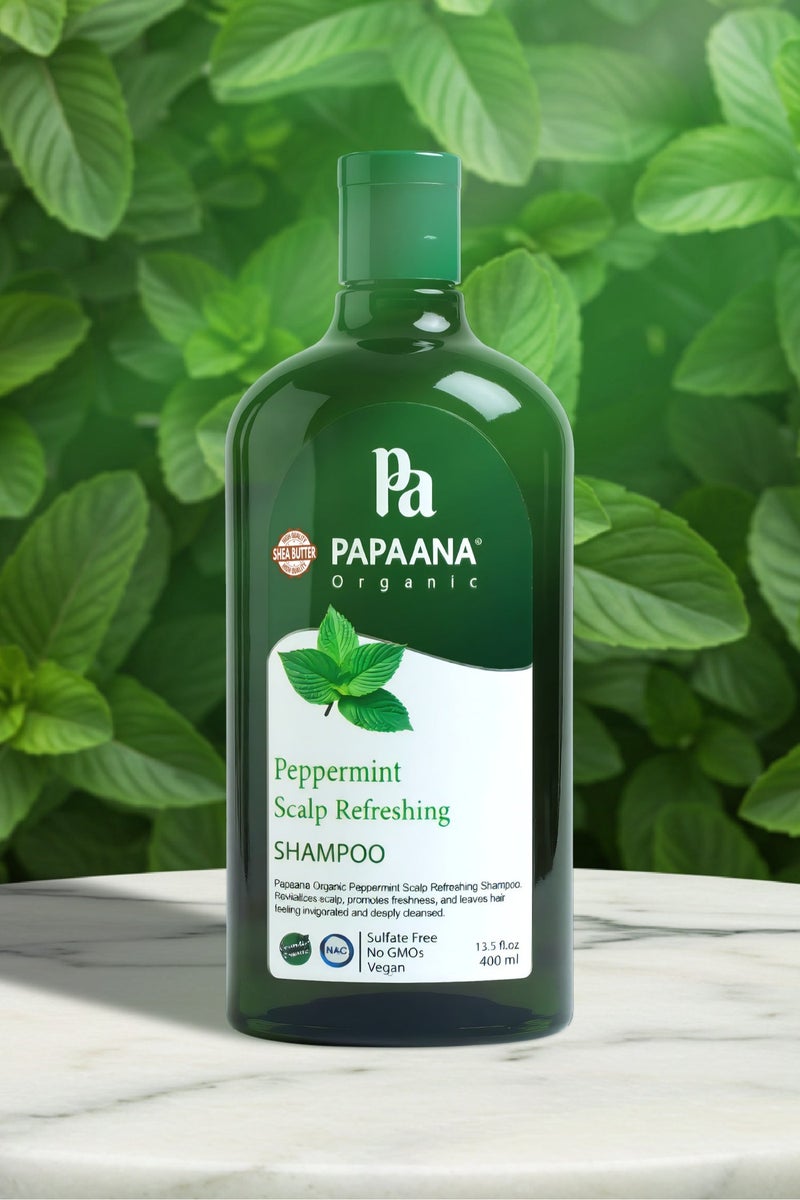 Papaana Organic Peppermint Scalp Refreshing Conditioner with Shea Butter – 400ml, Refreshing & Soothing Treatment for Healthy Scalp with Shea Butter & Peppermint Scalp Refreshing Shampoo with Shea Butter – 400ml, Refreshing & Soothing Treatment for Healthy Scalp with Shea ButterBundle - Image 3